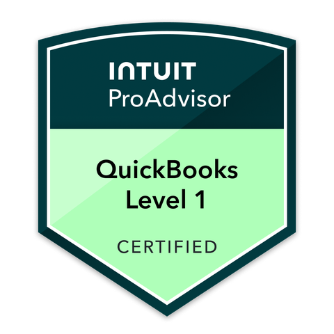 Intuit ProAdvisor QuickBooks Level 1 Certified badge